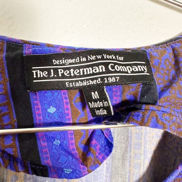 J. Peterman Vintage Cotton Multicolored Caftan Kaftan House Dress MuuMuu sz M - Picture 3 of 9